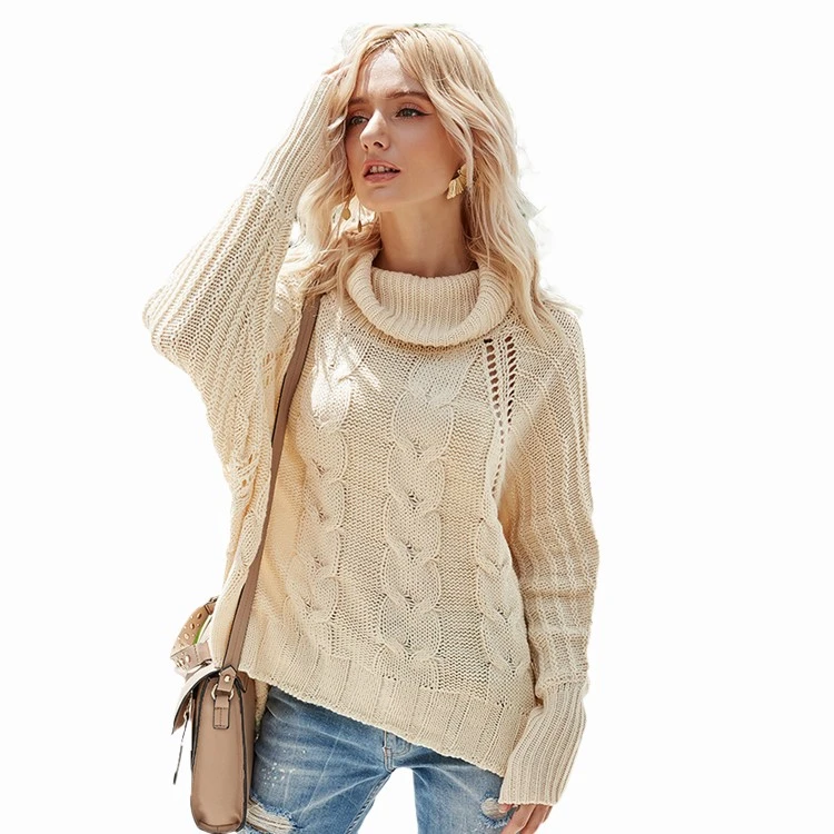 Women's Turtleneck Jacquard Sweater